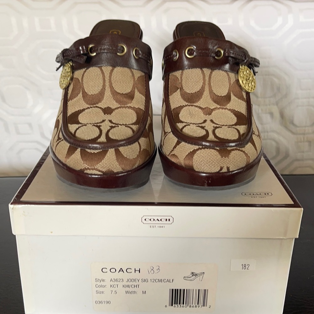 Worn one time Coach Mules
